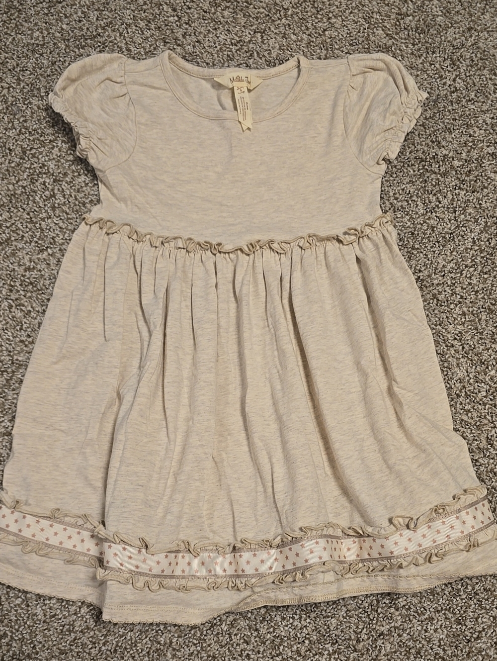 Matilda Jane "Fresh Snow" Cream Ruffle Trimmed Dress